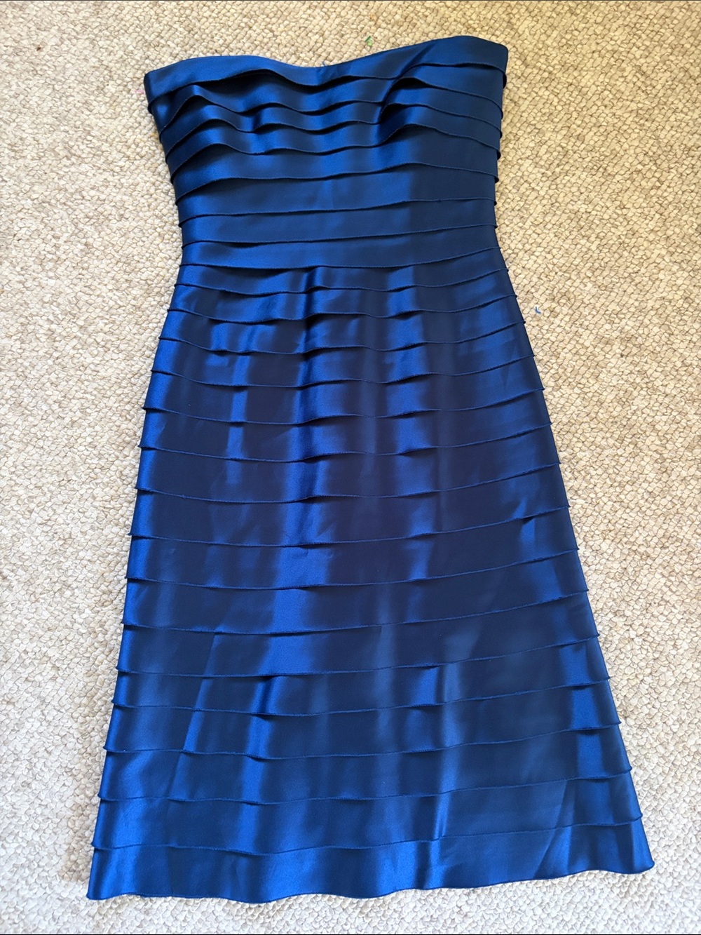 BCBG Strapless Royal Blue Horizontal Bandage Dress